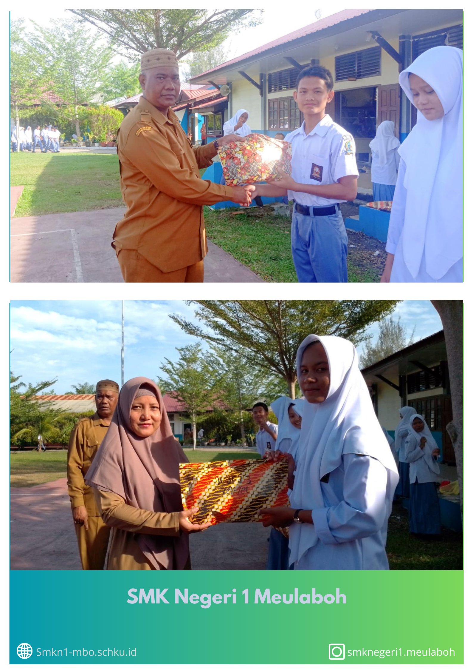 PEMBAGIAN HADIAH KEPADA PEMENANG LOMBA KETANGKASAN BARIS-BERBARIS DI SMK NEGERI 1 MEULABOH